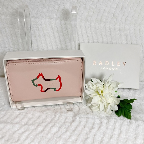 Radley London Radley Shadow Stripe Peach Leather Wallet  Boxed NEW - Picture 2 of 10